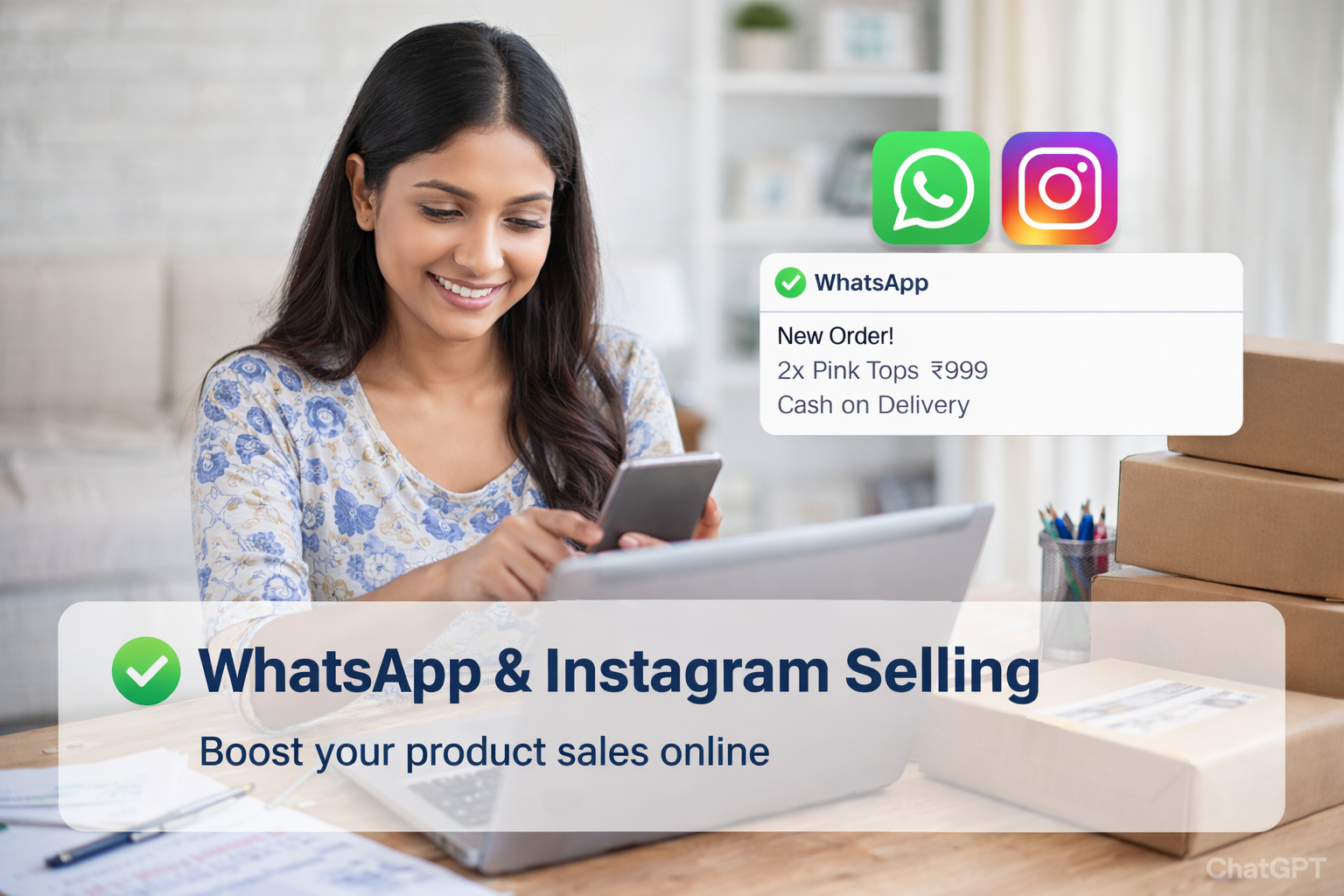 I will help you sell products through WhatsApp and Instagram marketing